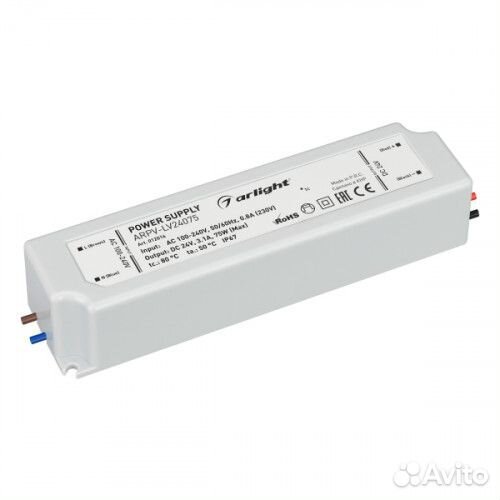 Блок питания arpv-LV24075 (24V, 3.1A, 75W) (Arligh