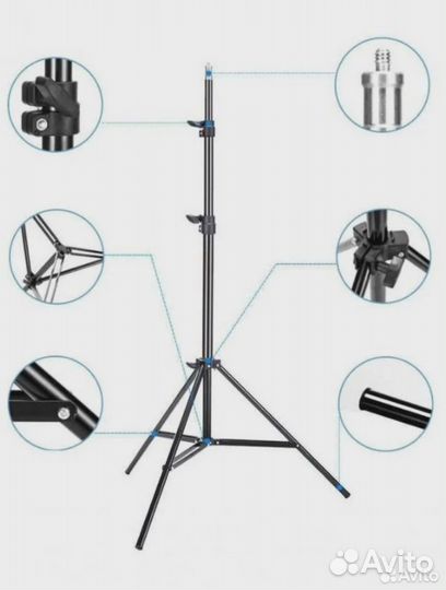 Штатив 210 см для кольцевой лампы, телефона. новый