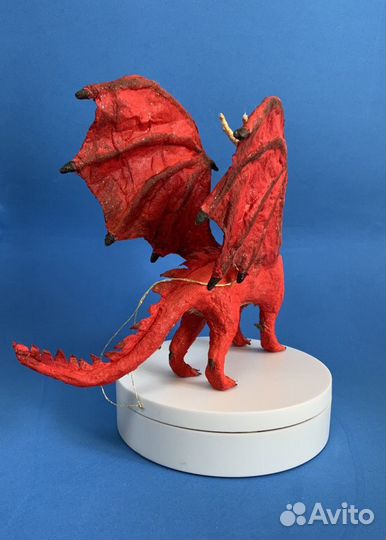 Ватная ёлочная игрушка: Красный дракон