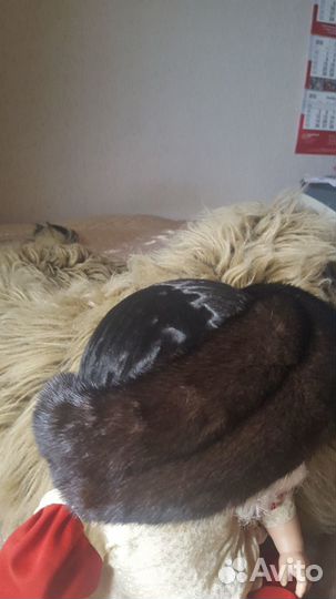 Берет из каракульчи + норка Размер 55-57