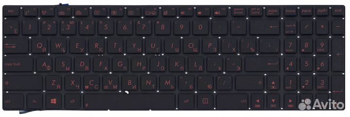 Клавиатура asus N56VM с красной подсветкой, OEM