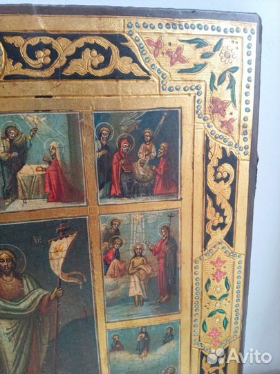 Икона праздники на золоте 37 см