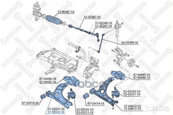 57-03542-SX рычаг нижний правый Audi A3 03, V