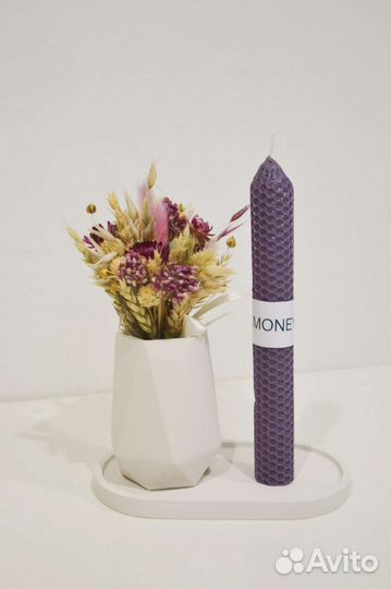 Подарочный набор женский с сухоцветами и свечей