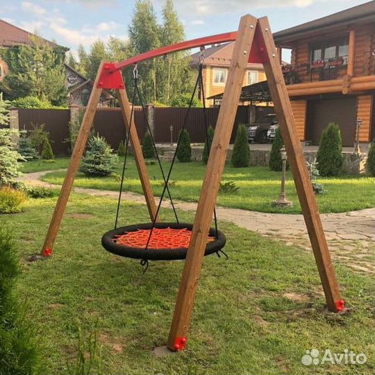 Качели гнездо на металлической балке