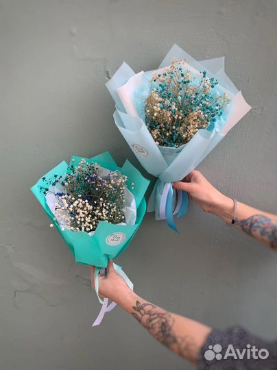 Букеты - сухоцветы из сухой гипсофилы