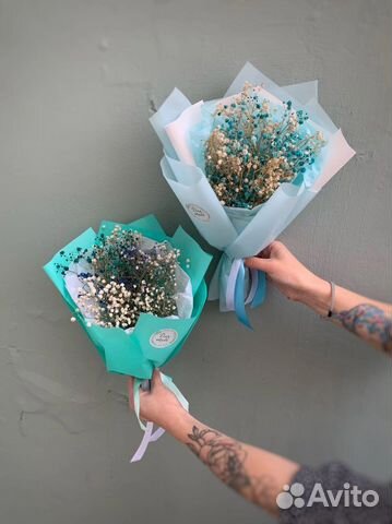 Букеты - сухоцветы из сухой гипсофилы