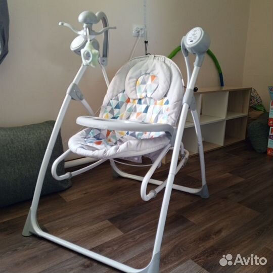 Электронные качели шезлонг для новорожденных