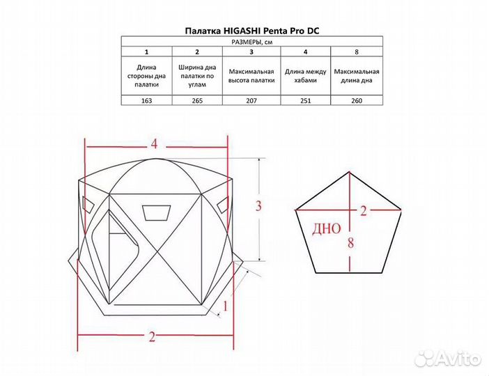 Палатка зимняя утепленная Higashi Penta Pro DC