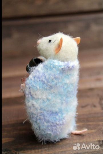 Мышка с кружкой, кукла ручной работы