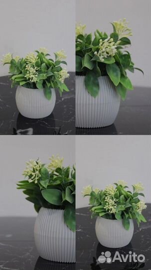 Искусственные цветы в горшках