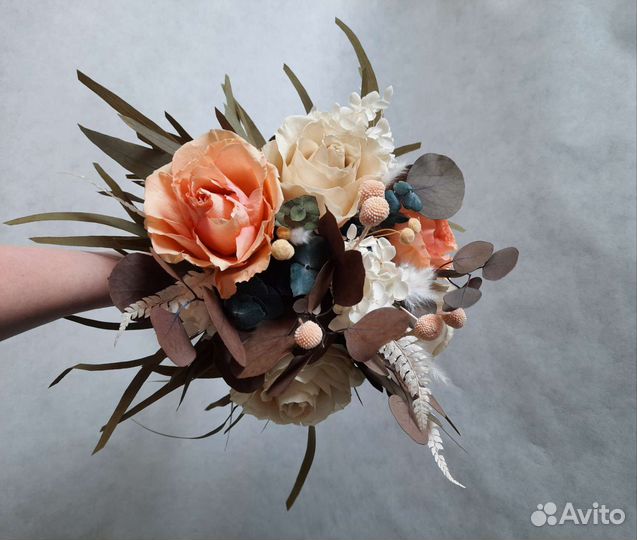 Свадебный букет из стабилизированных цветов