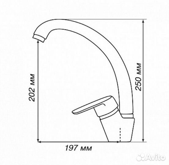 Смеситель Акватон нимо для кухни графит (1AX002fcx