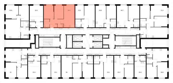2-к. квартира, 54,1 м², 19/32 эт.