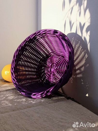 Корзина плетёная фиолетовая