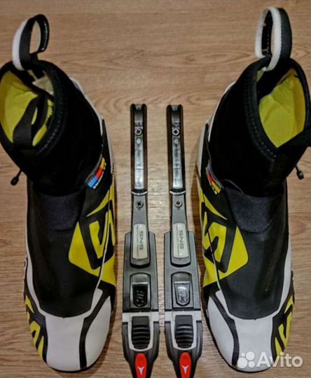 Ботинки лыжные Salomon +крепления