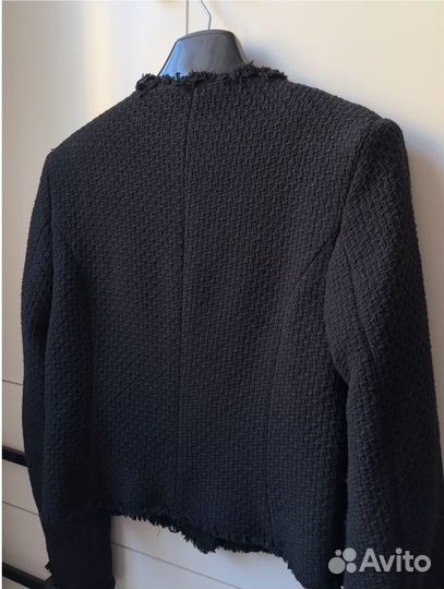 Твидовый жакет mango черный