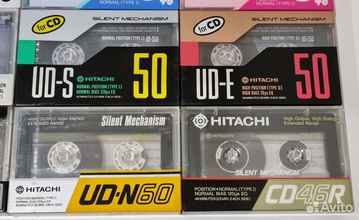 Аудиокассеты Hitachi 46/50/54/60/74 в коллекцию