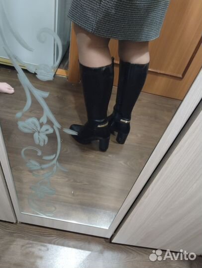 Сапоги демисезонные натур новые 40 размер