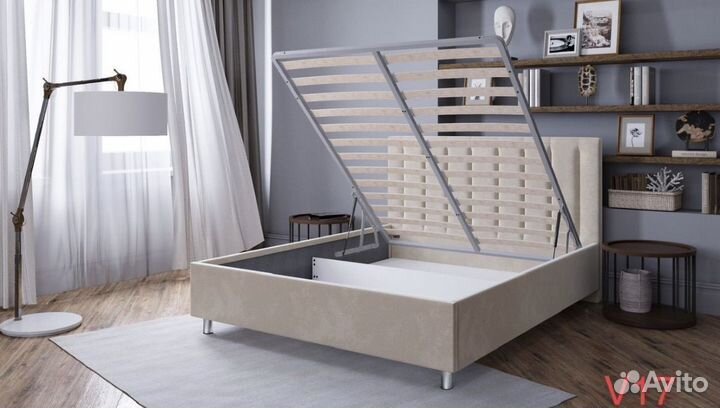 Кровать с подъемным механизмом мягким изголовьем