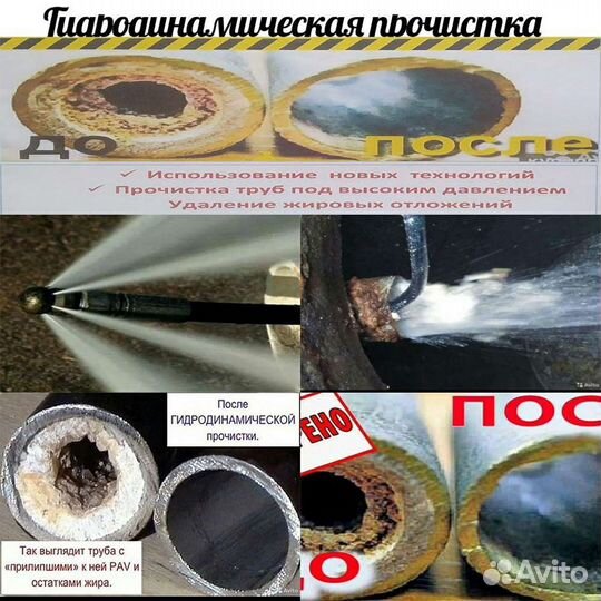 Прочистка канализации Разморозка Телеинспекция