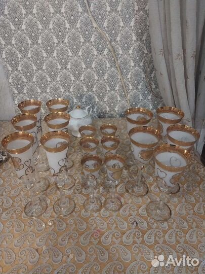 Хрустальные фужеры и рюмки новые