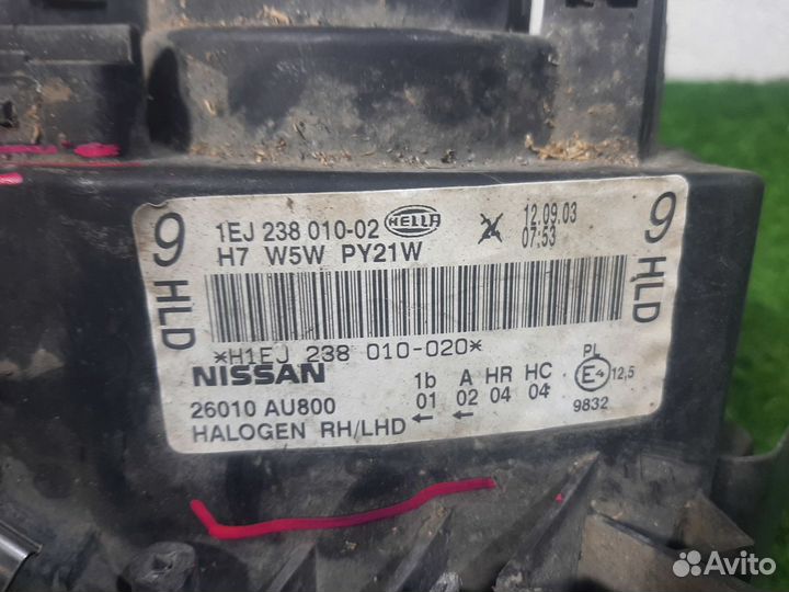 Фара правая на Nissan Primera 3 P12