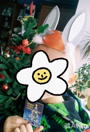 Ушки Зайки+ бабочка на Утренник Костюм Зайчика