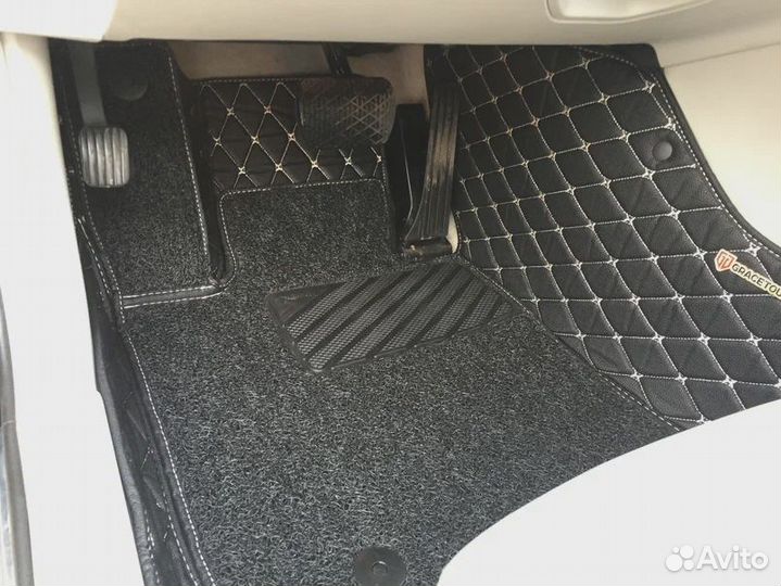 3Д коврики из экокожи в салон авто с бортами