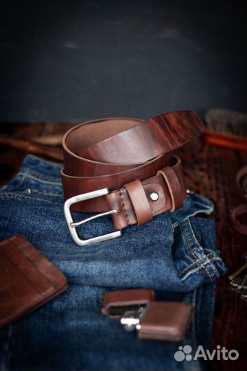 Ремень кожаный натуральный ручная работа Хабаровск