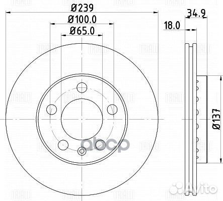 Диск торм. для а/м Skoda Fabia (99) /VW Polo (01)