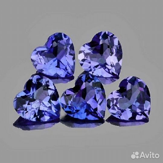 Танзанит натуральный 1,04Ct 5шт 4мм VVS Сердце