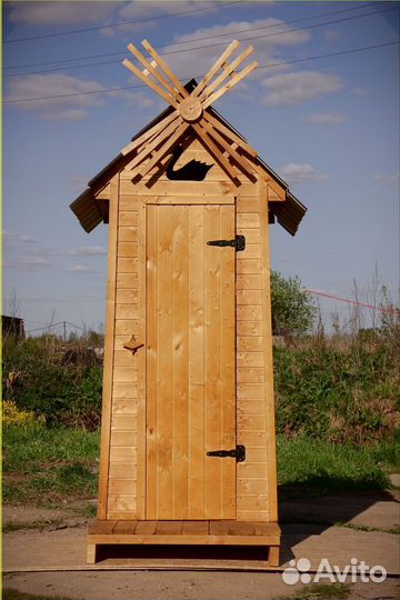 Уличный туалет деревянный ART126