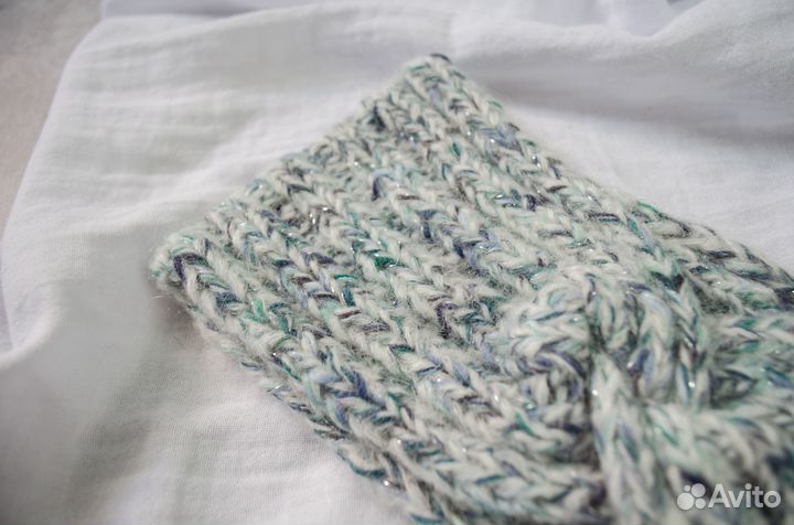 Повязка на голову вязаная 54-56, ручная вязка