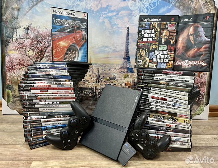 TOP Sony PS2 + Игры + Прошита + Джойстики