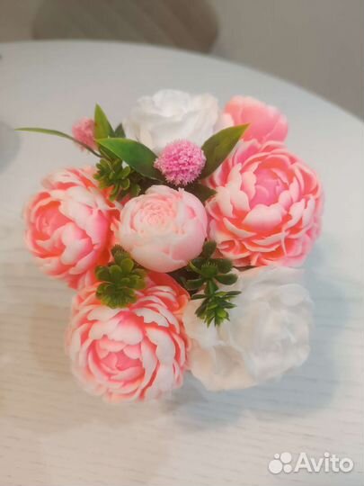 Букет цветов из мыла пионы