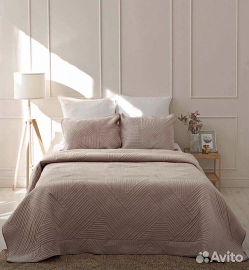 Покрывало с наволочками евро велюр романс