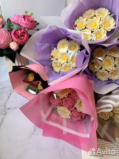 Вкусные букеты из натурального шоколада