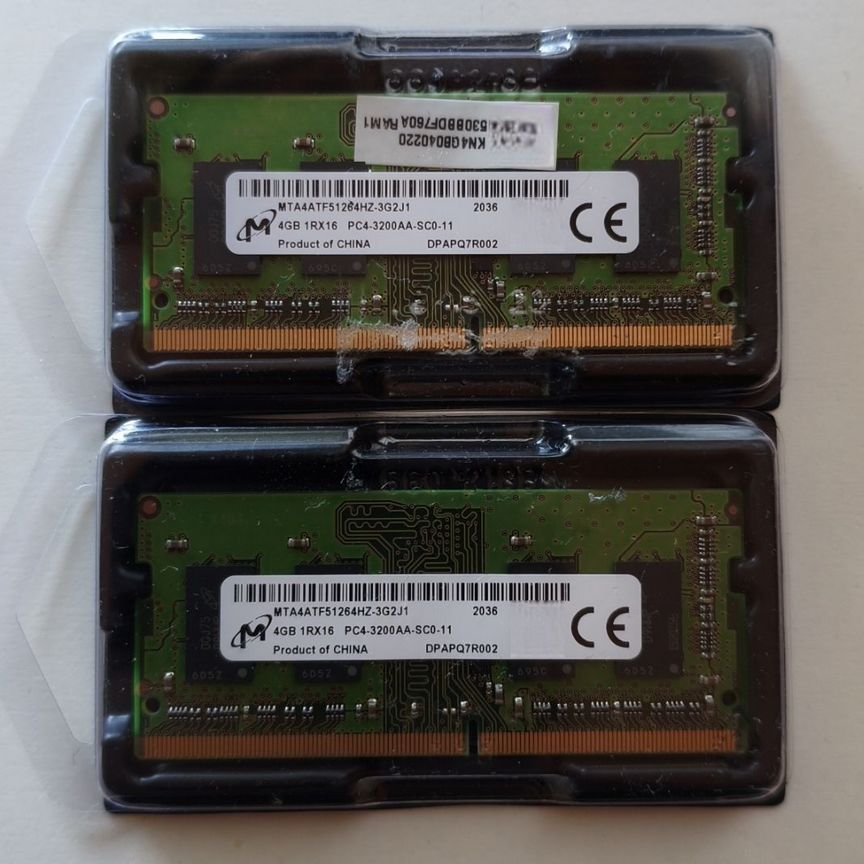 [PC4-3200] 4 Gb 3200 Mhz 1rx16 Ddr4 Sodimm Micron, Склад 2 Шт