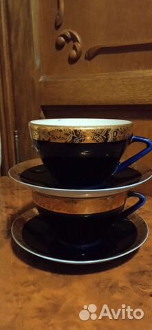 Чайная пара лфз кобальт СССР