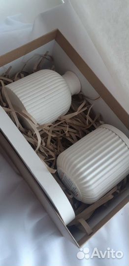 Подарочный набор свеча и ваза для сухоцветов