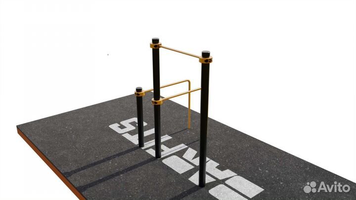 Турник С гнутыми брусьями свс-77 108мм пластик