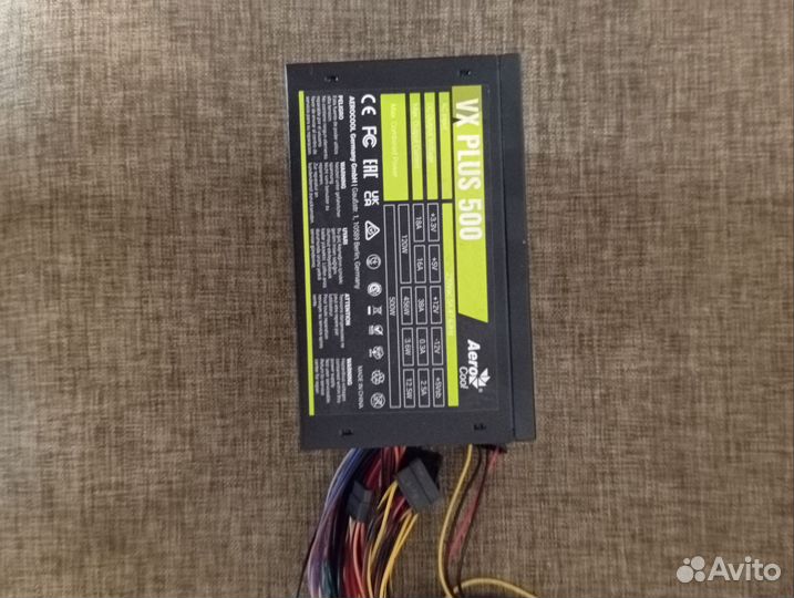 Блок питания aerocool vx plus 500w 120мм черный