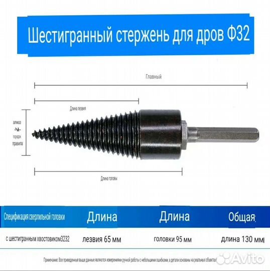 Измельчитель древесины Сверло для колки дров Оптом
