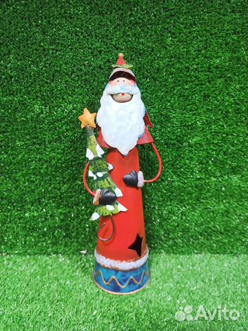 Красивый жестяной металлический дед мороз