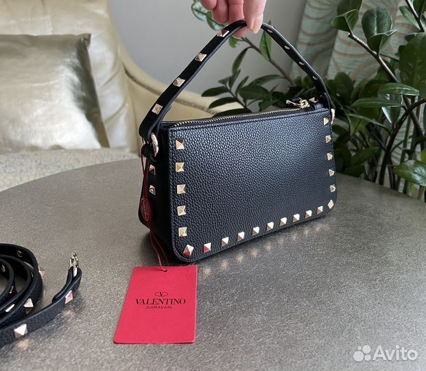 Valentino Small Rockstud Grainy женская сумка