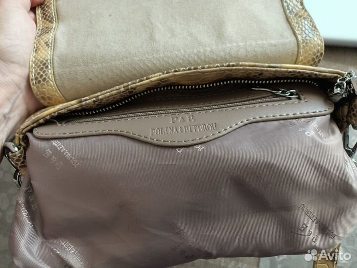 Сумка кросс-боди, натур.кожа, лак, под рептилию