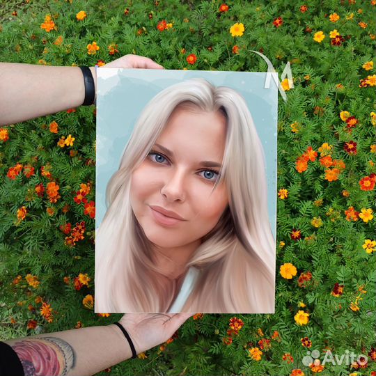 Портрет по фото на холсте. Печать фото на холсте