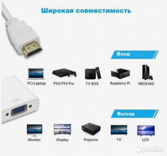 Адаптер hdmi M(hdtv) (выход) - VGA F (вход) KS-315