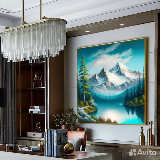 Интерьерная картина маслом горный пейзаж